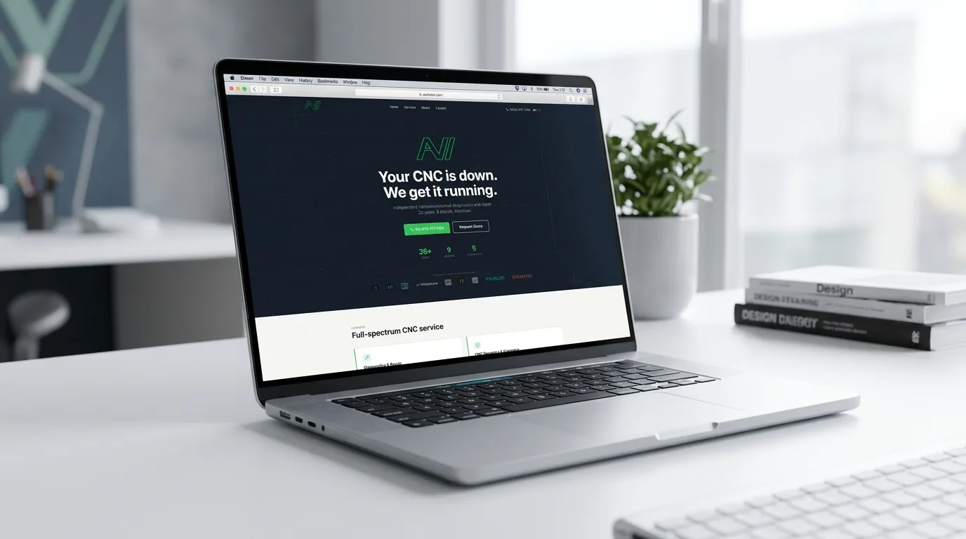 AVI website on laptop